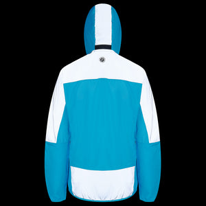 Women's Windproof Reflective Hooded Running Jacket - Light Blue