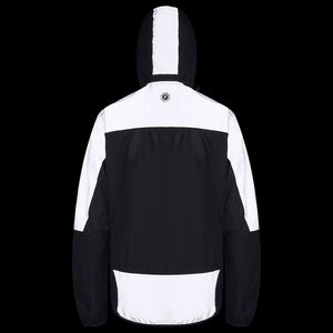 Women's Windproof Reflective Hooded Running Jacket - Black Grey