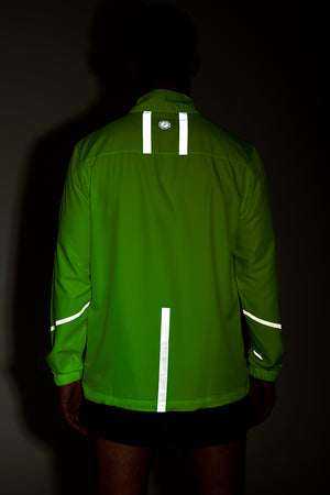 Men's Windproof Reflective Running Jacket â€“ Lime Green