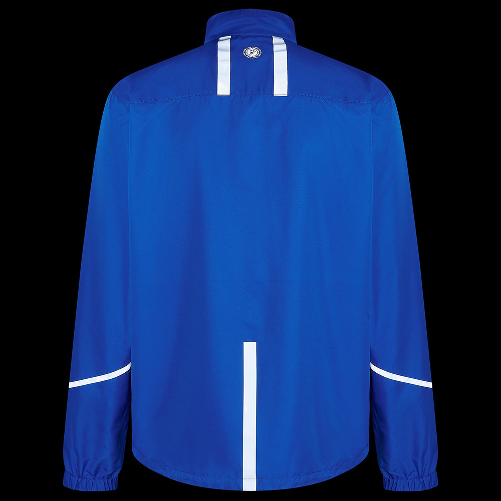 Men's Pace Running Jacket - Lightweight Windproof Reflective Trim & Two Pockets - Barents Blue