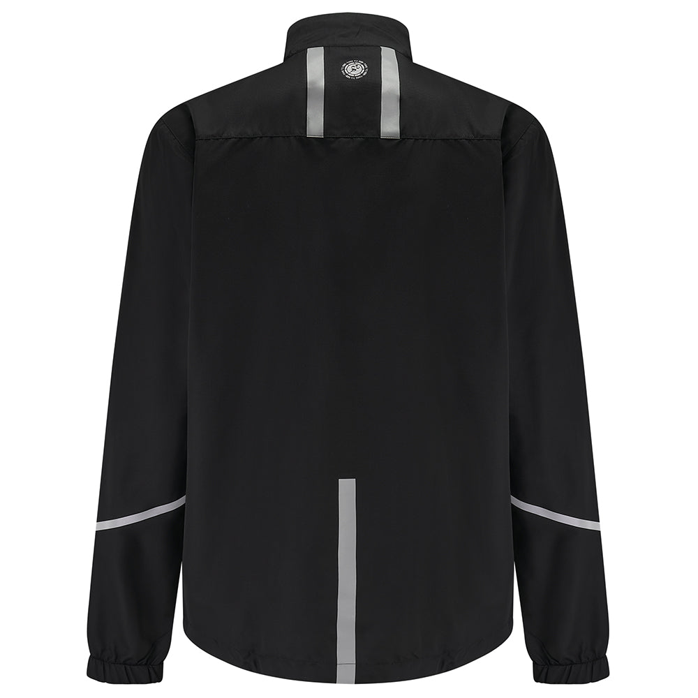 Men's Pace Running Jacket - Lightweight Windproof Reflective Trim & Two Pockets - Jet