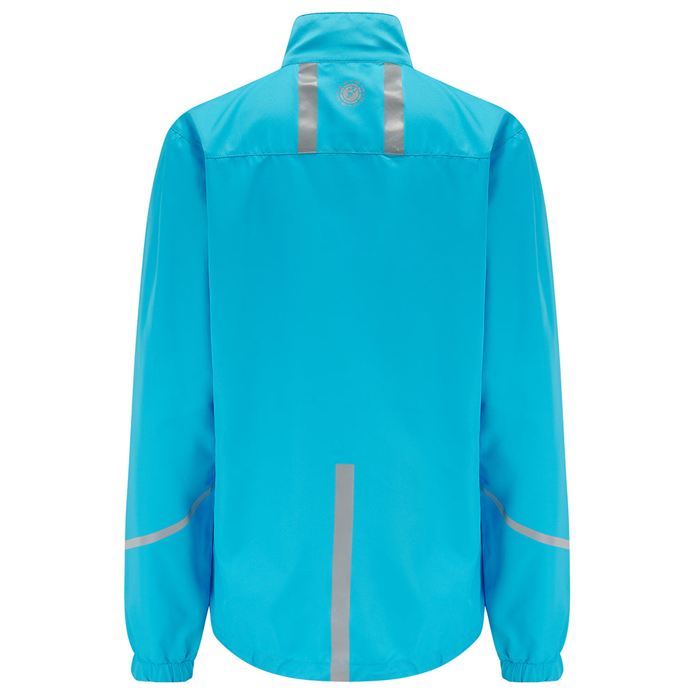 Women's Pace Running Jacket - Lightweight Windproof Reflective Trim & Two Pockets - Atoll Blue