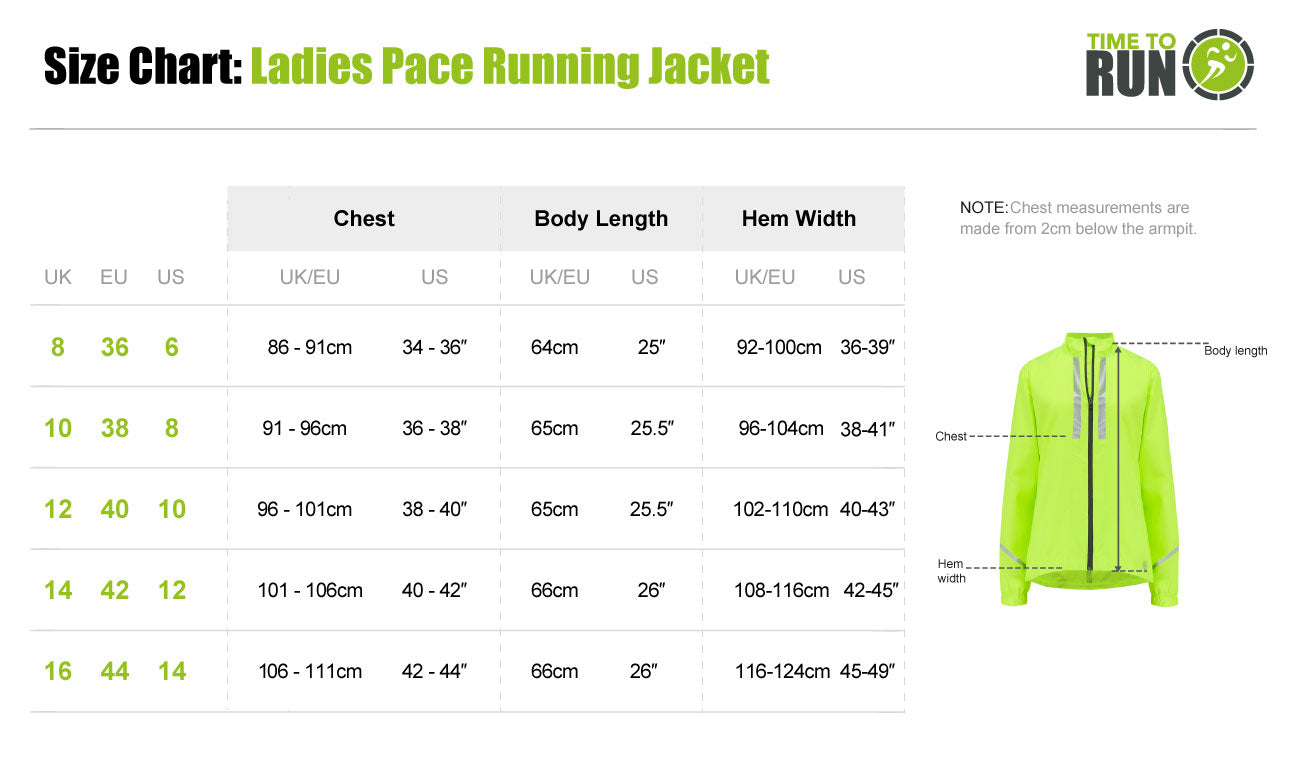 Women's Pace Running Jacket - Lightweight Windproof Reflective Trim & Two Pockets - Jet