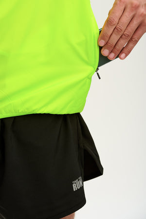 Men's Windproof Reflective Running Gilet-Lime Green