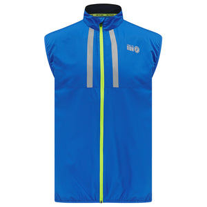 Men's Windproof Reflective Running Gilet - Steel Blue