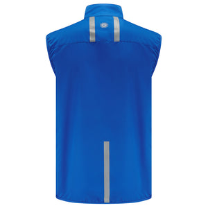 Men's Windproof Reflective Running Gilet - Steel Blue
