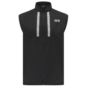 Men's Windproof Reflective Running Gilet - Black
