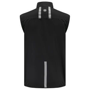 Men's Windproof Reflective Running Gilet - Black