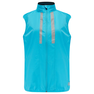 Women's Windproof Reflective Running Gilet - Light Blue