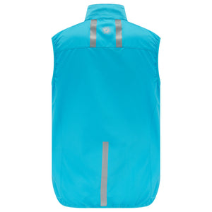 Women's Windproof Reflective Running Gilet - Light Blue