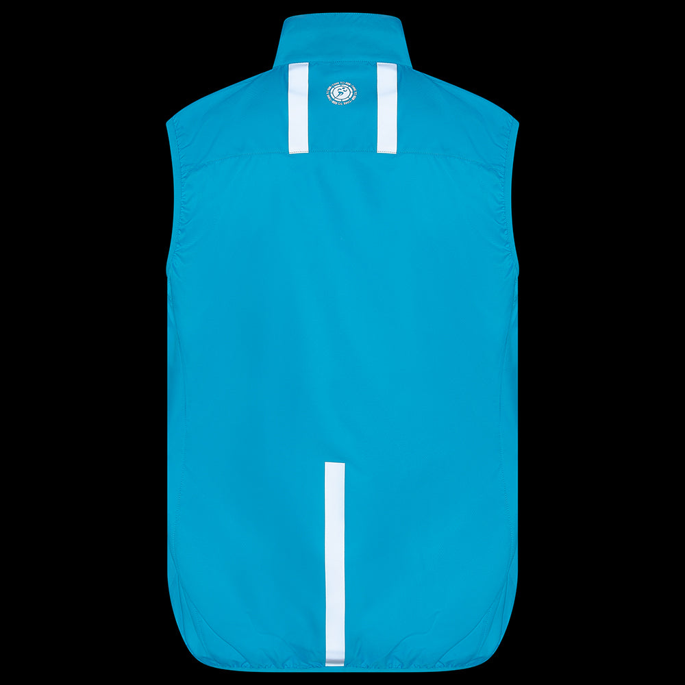Women's Pace Running Gilet - Lightweight Windproof Reflective Trim & Two Pockets - Atoll Blue