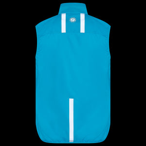 Women's Windproof Reflective Running Gilet - Light Blue