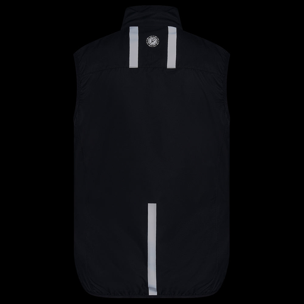 Women's Pace Running Gilet - Lightweight Windproof Reflective Trim & Two Pockets - Jet
