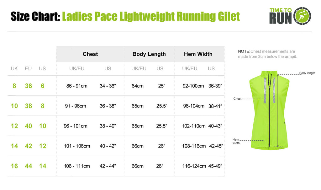 Women's Pace Running Gilet - Lightweight Windproof Reflective Trim & Two Pockets - Jet