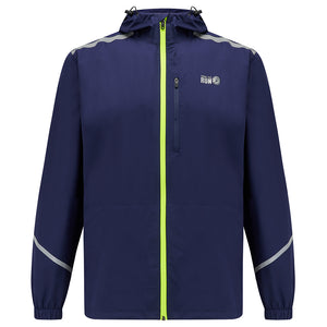 Men's Waterproof Reflective Hooded Running Jacket â€“ Peacoat