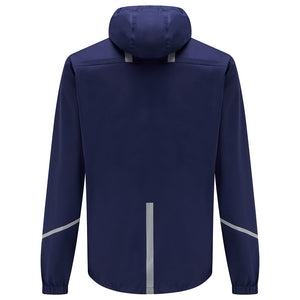 Men's Waterproof Reflective Hooded Running Jacket â€“ Peacoat