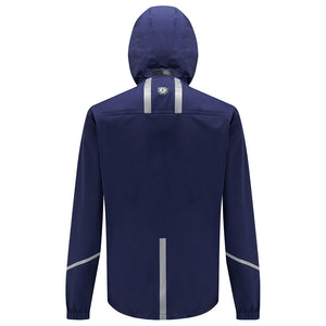 Men's Waterproof Reflective Hooded Running Jacket â€“ Peacoat