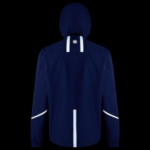 Men's Waterproof Reflective Hooded Running Jacket â€“ Peacoat