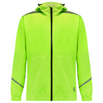 Women's Waterproof Reflective Hooded Running Jacket - Lime