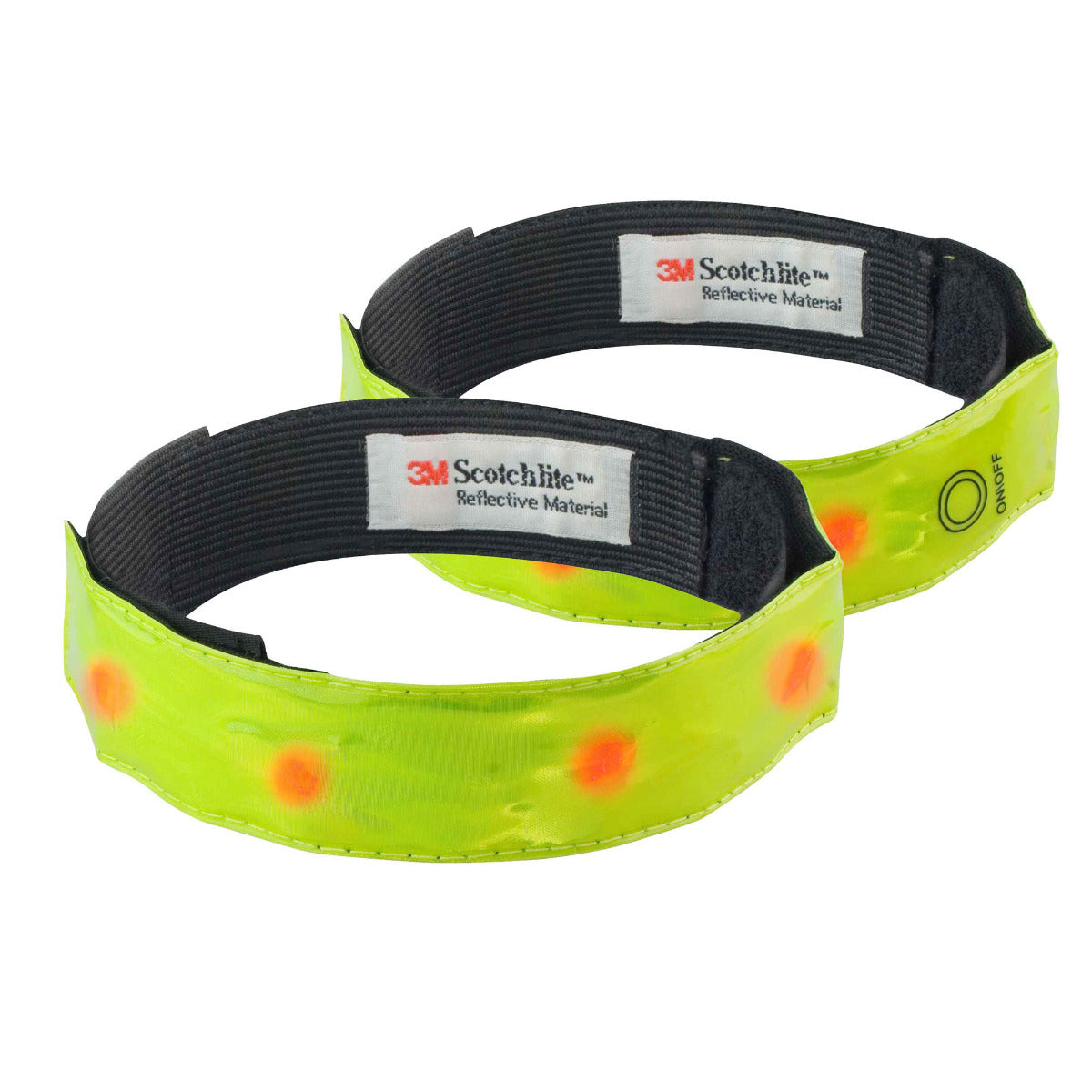 Reflective Running Armbands With High Visbility LEDs Pack of Two