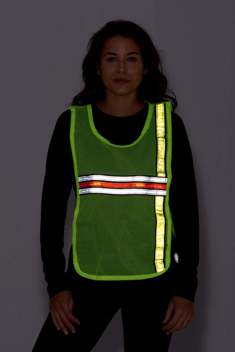 High Vis Reflective Running And Cycling Vest Bib Yellow With Three Colour Reflective Tape