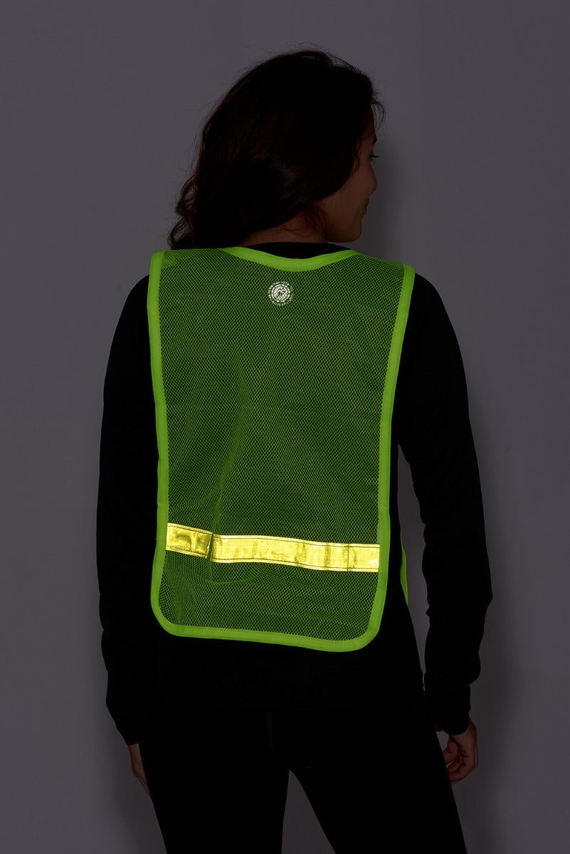 High Vis Reflective Running And Cycling Vest Bib Yellow With Three Colour Reflective Tape