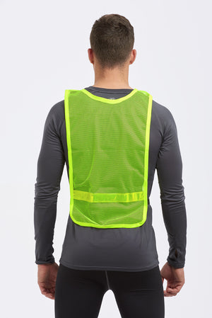 High Vis Reflective Running And Cycling Vest Bib Yellow With Three Colour Reflective Tape