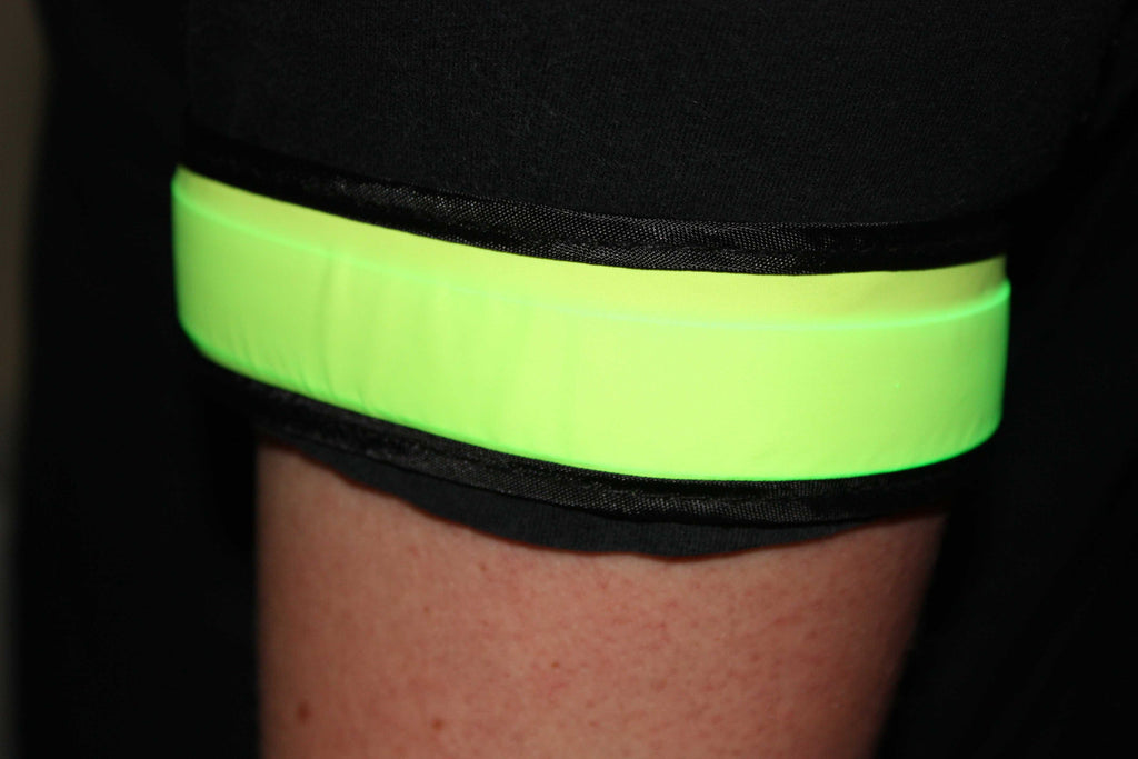 High Visibility Reflective Running Cycling LED Armband Pack of Two Green
