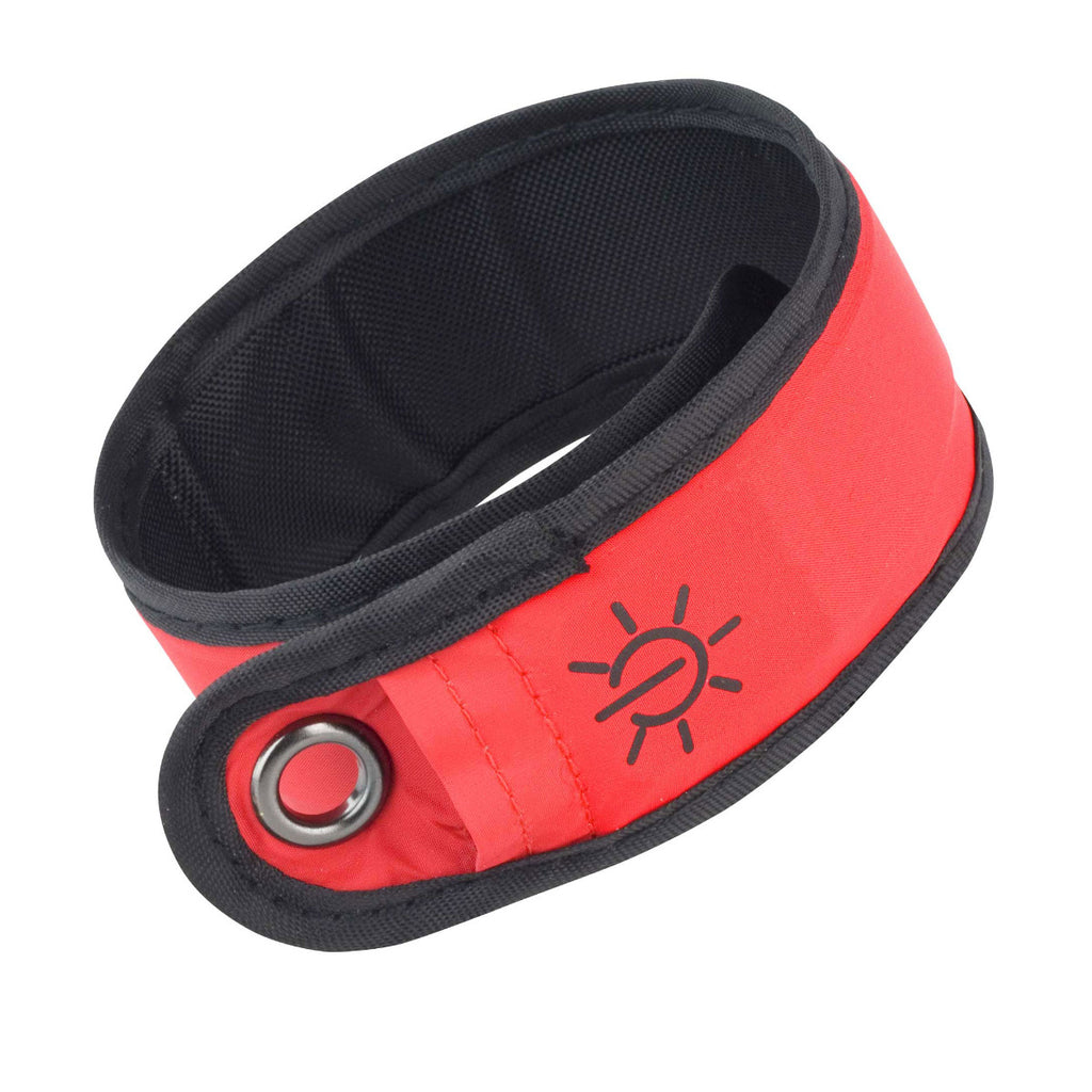 High Visibility Reflective Running Cycling LED Armband Pack of Two Red