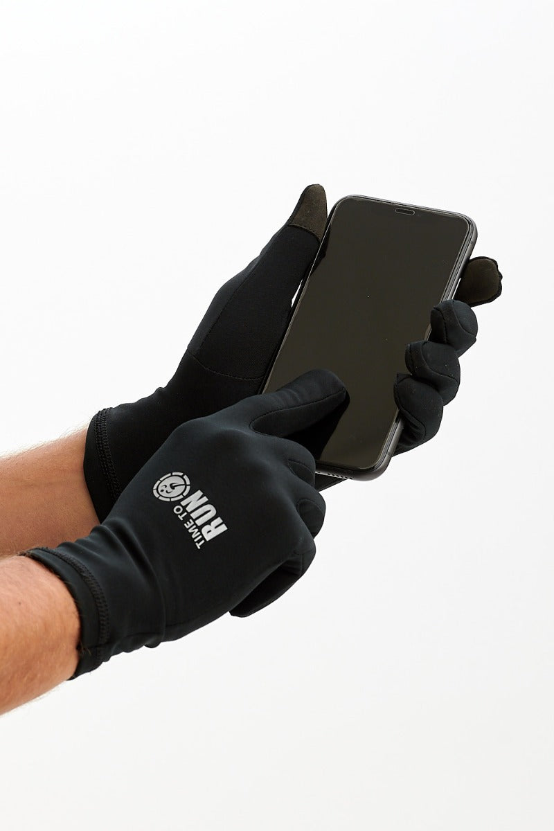 Time to Run Lightweight Running Gloves With Touchscreen Function Black