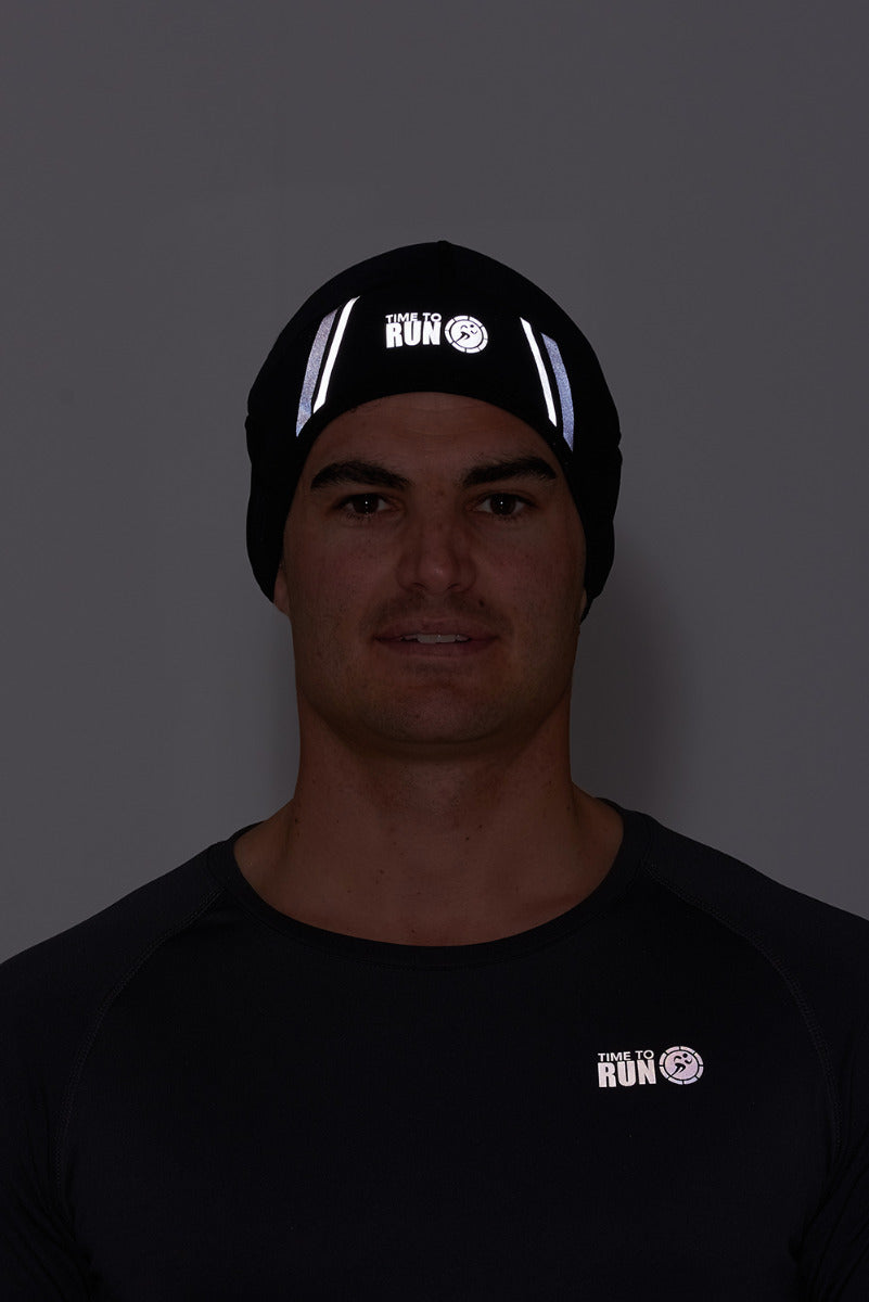 Windproof Pro Spirit Reflective Running/Cycling Hat - Black