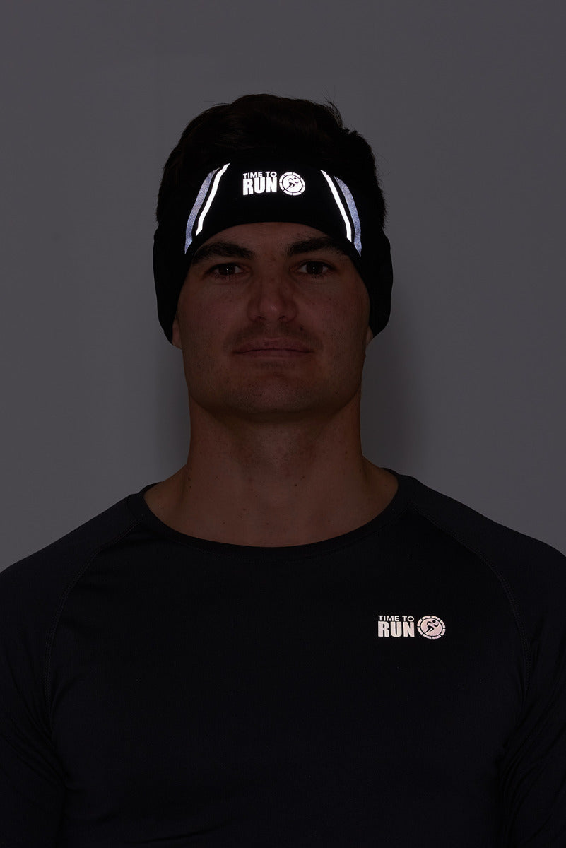 Windproof Pro Spirit Reflective Running/Cycling Headband-Black