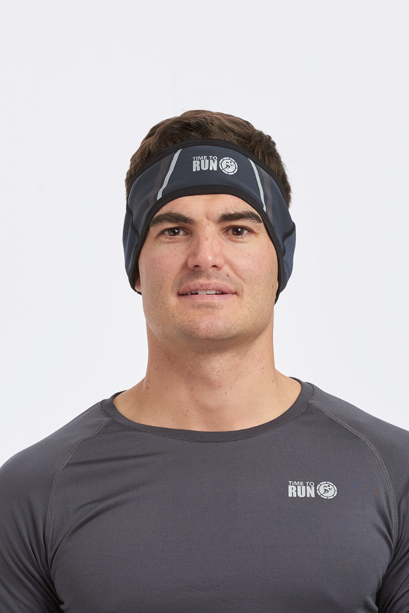 Windproof Pro Spirit Reflective Running/Cycling Headband-Charcoal Grey