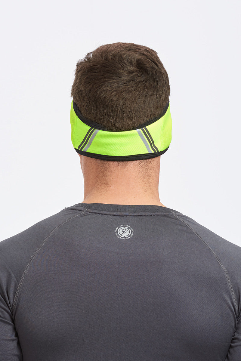 Windproof Pro Spirit Reflective Running/Cycling Headband-Lime