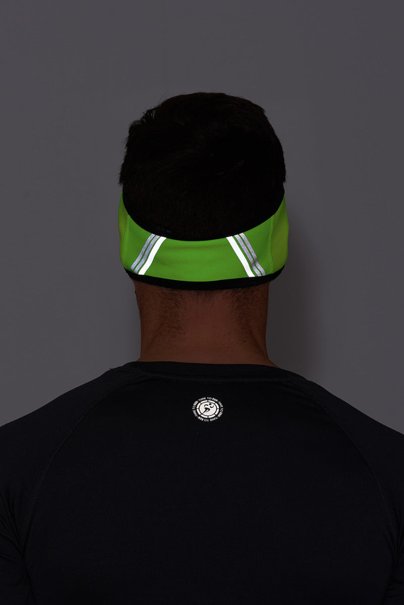 Windproof Pro Spirit Reflective Running/Cycling Headband-Lime