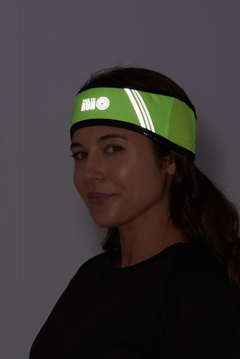 Windproof Pro Spirit Reflective Running/Cycling Headband-Lime