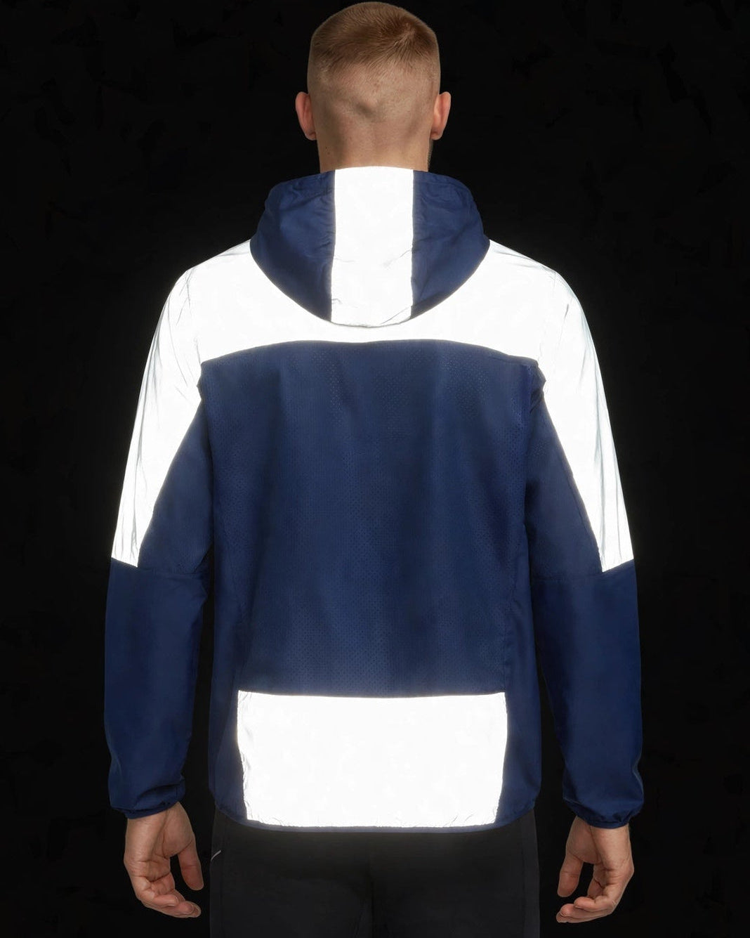 Men's Windproof Reflective Jacket - Navy