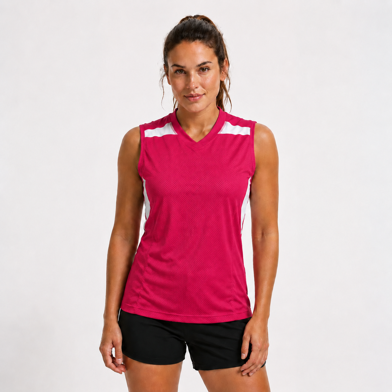 Women's Sleeveless Running T-Shirt - Raspberry