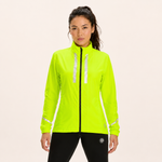 Women's Windproof Reflective Running Jacket - Lime Green