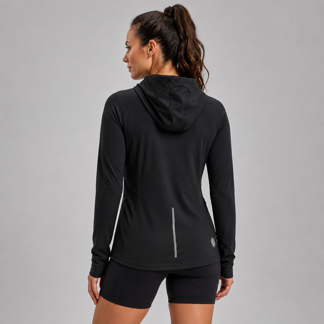 Women's Thermal Running Hoodie - Black