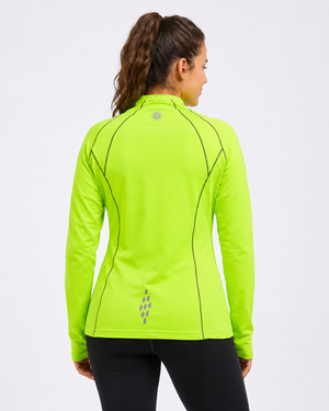 Women's Long Sleeve Thermal Running Top - Lime Green