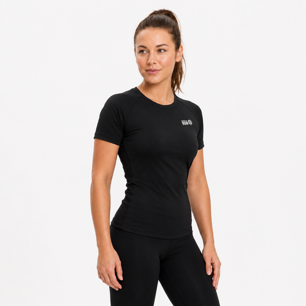 Women's Short Sleeve Running T-Shirt - Black
