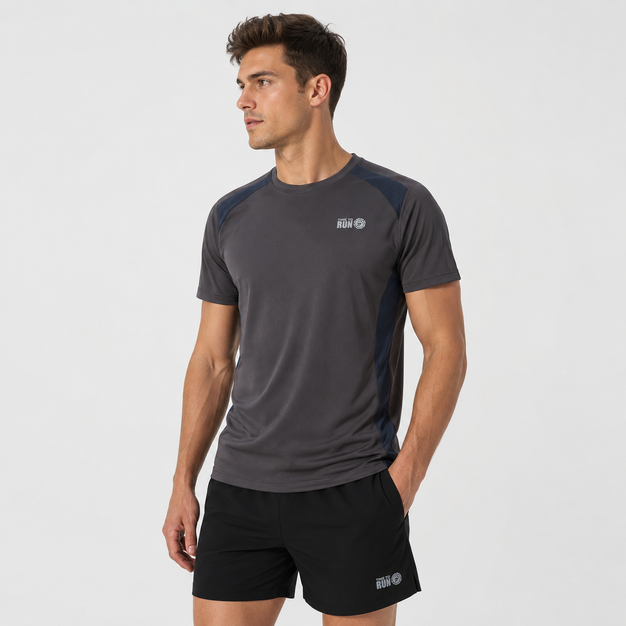 Men's Short Sleeve Running T-Shirt - Grey
