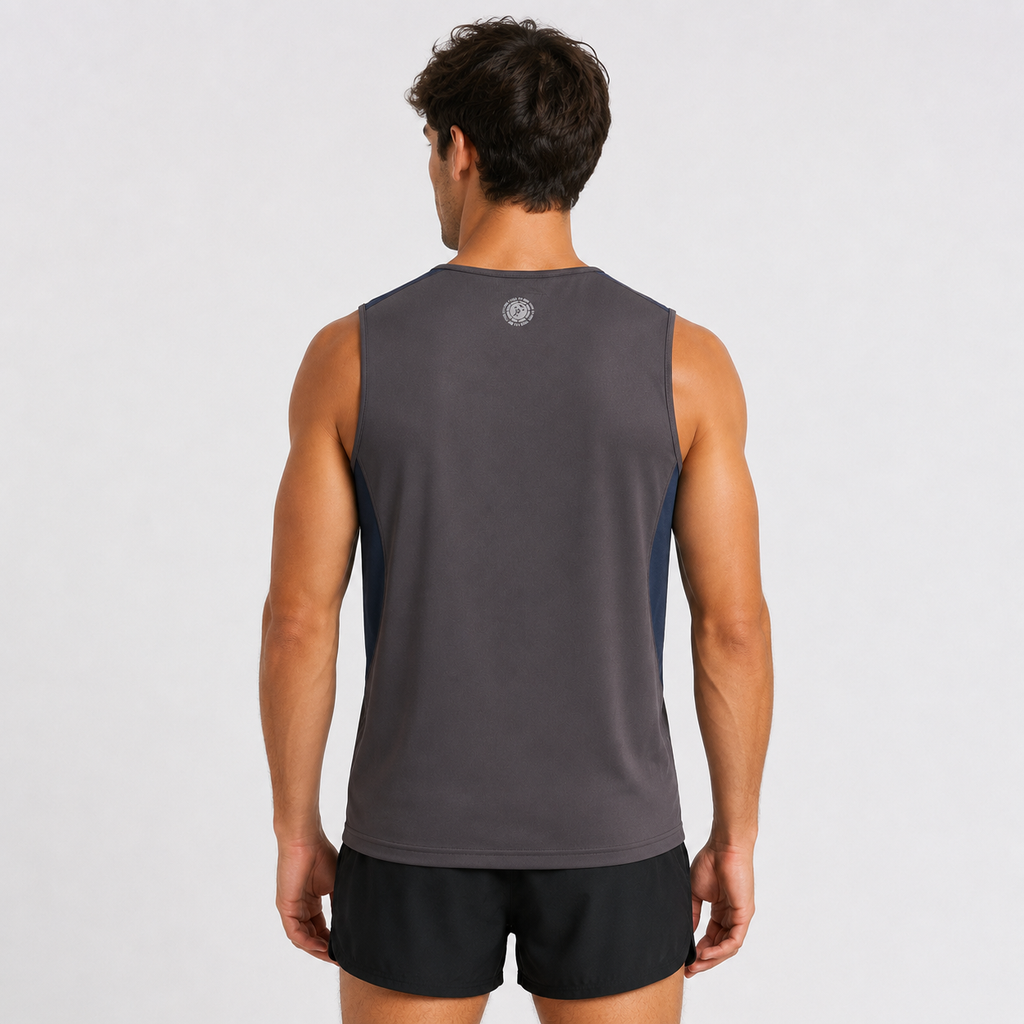 Men's Short Sleeve Running Vest - Grey