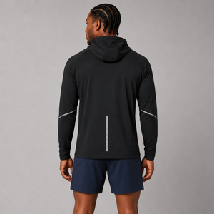 Men's Thermal Running Hoodie Jacket - Black