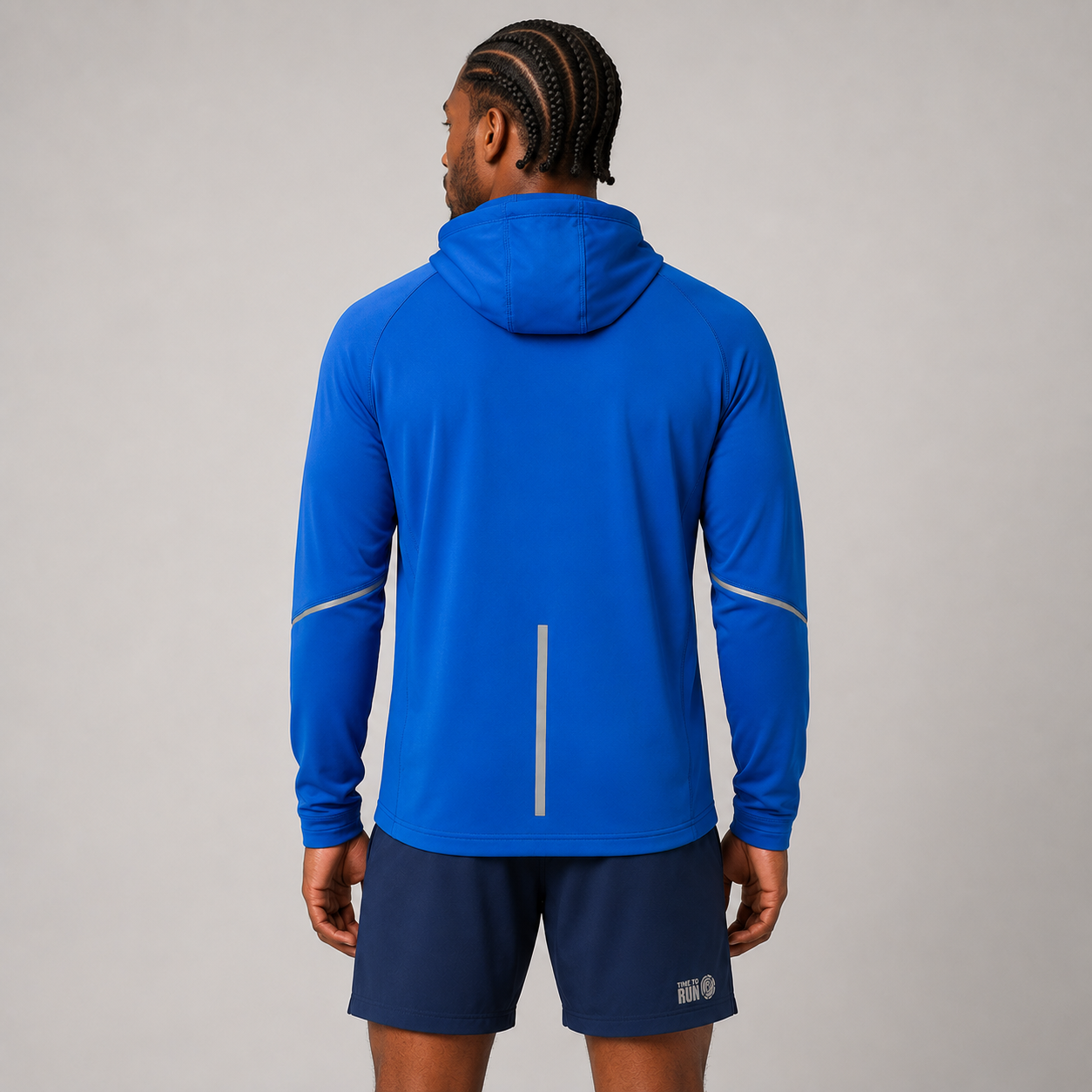 Men's Thermal  Running Hoodie Jacket - Steel Blue