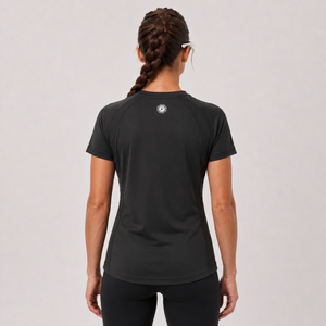 Women's Short Sleeved Running T-Shirt - Black