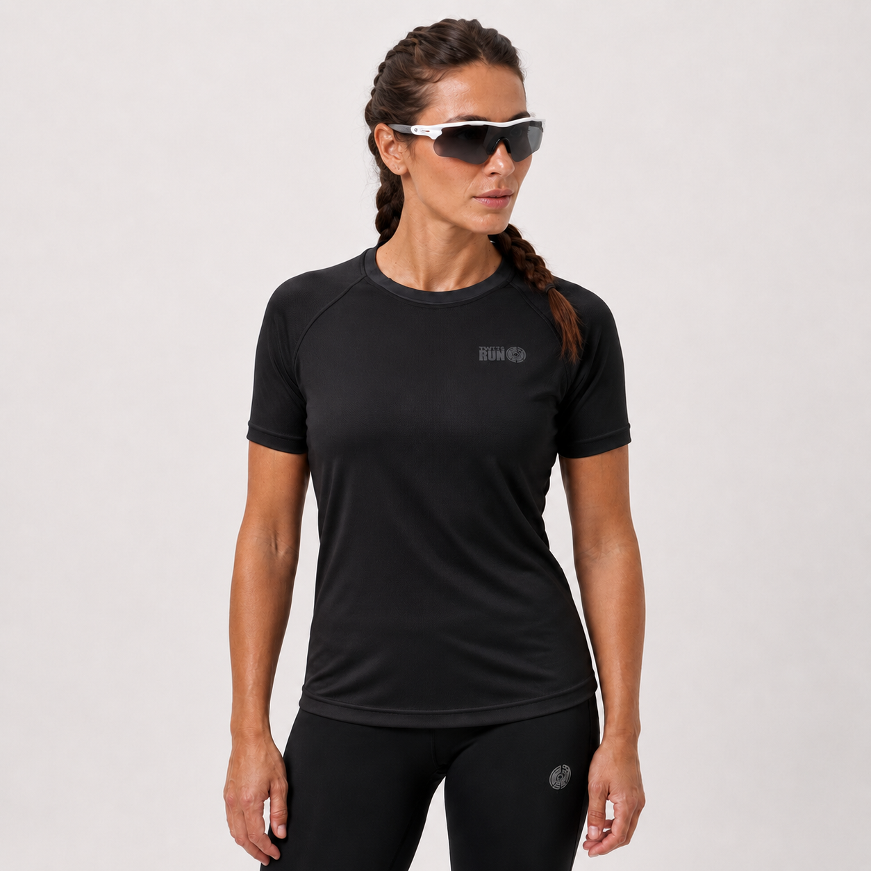 Women's Short Sleeve Running T-Shirt - Black