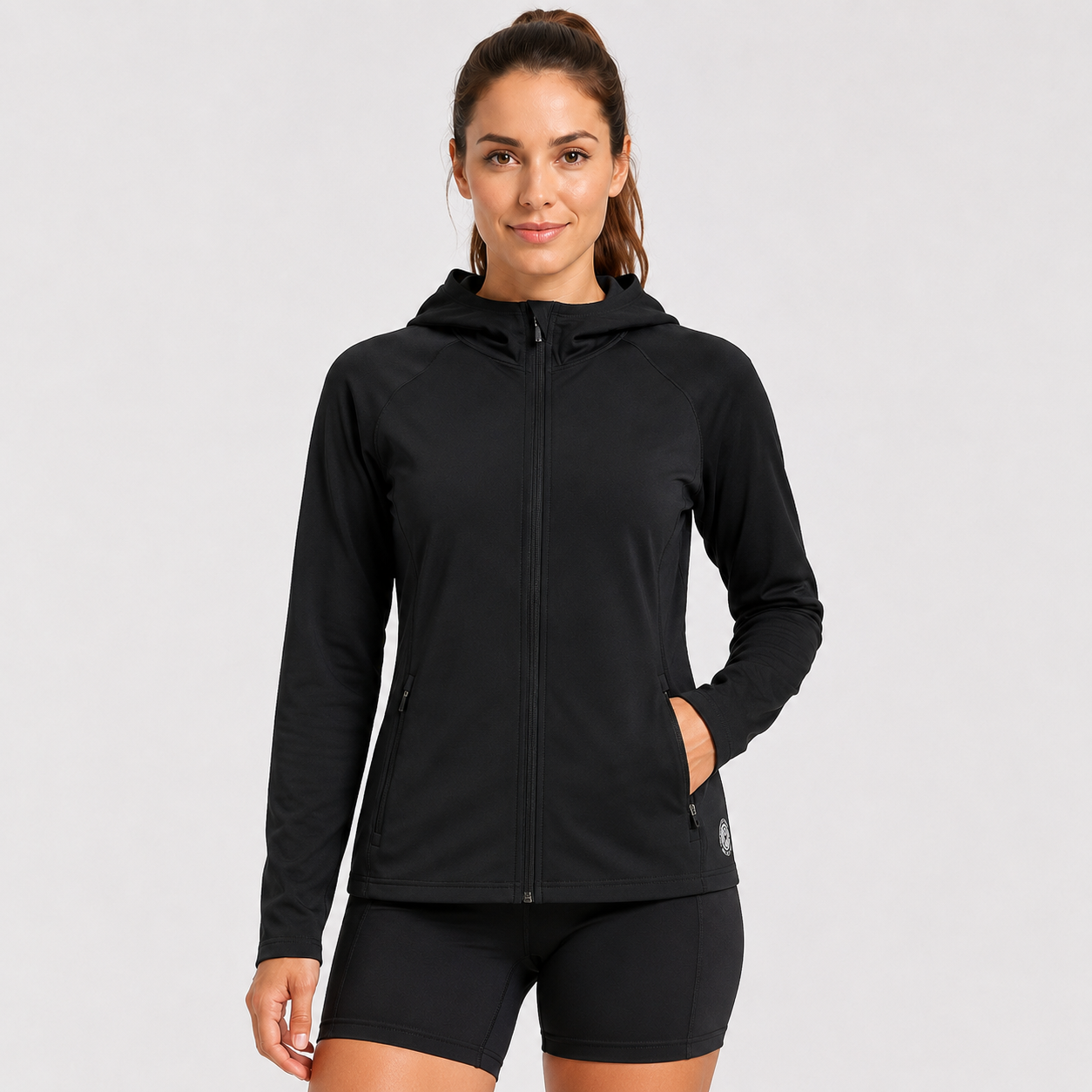 Women's Thermal Running Hoodie - Black