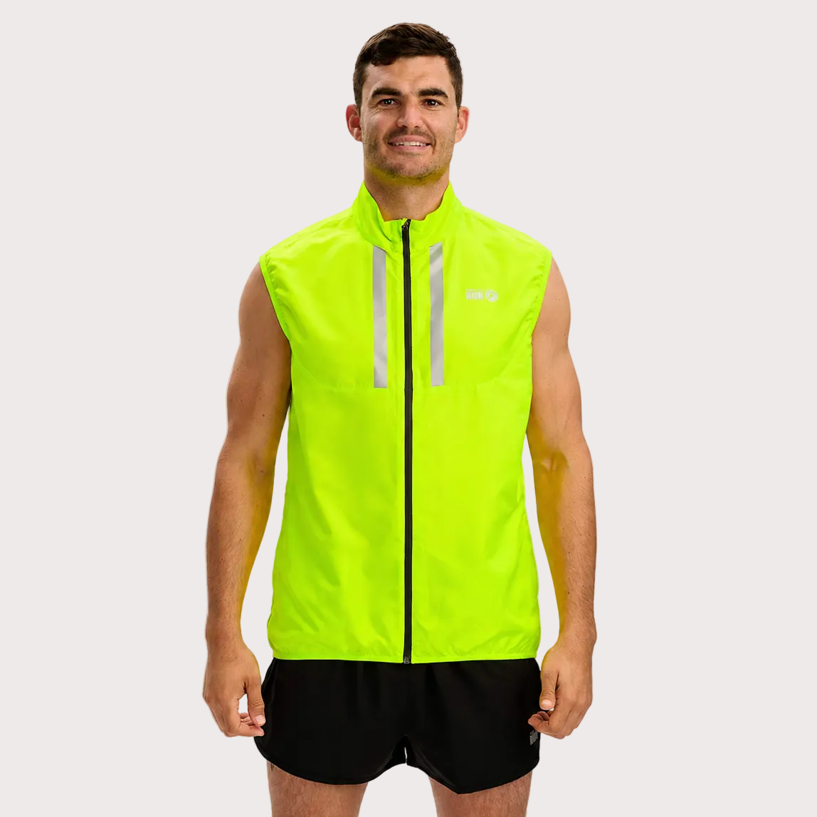 Men's Windproof Reflective Running Gilet-Lime Green